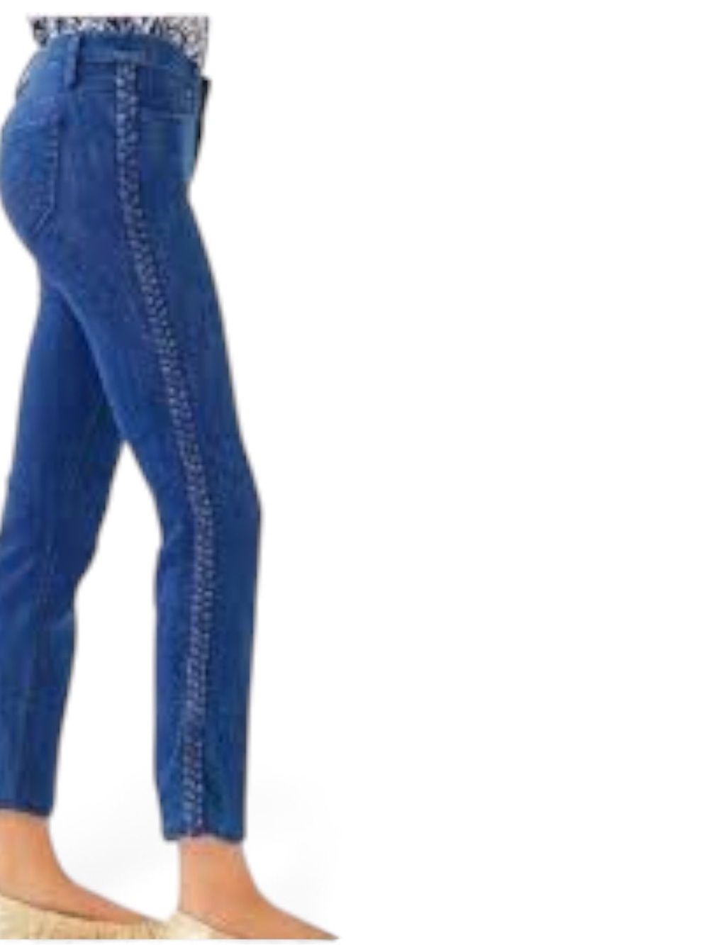 Lilly Pulitzer South Ocean Braided Side Jeans Size 10 Cropped